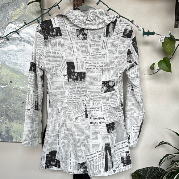 Sole Dione Stuido Vintage Newspaper Button Down Shirt - Picture 5 of 9